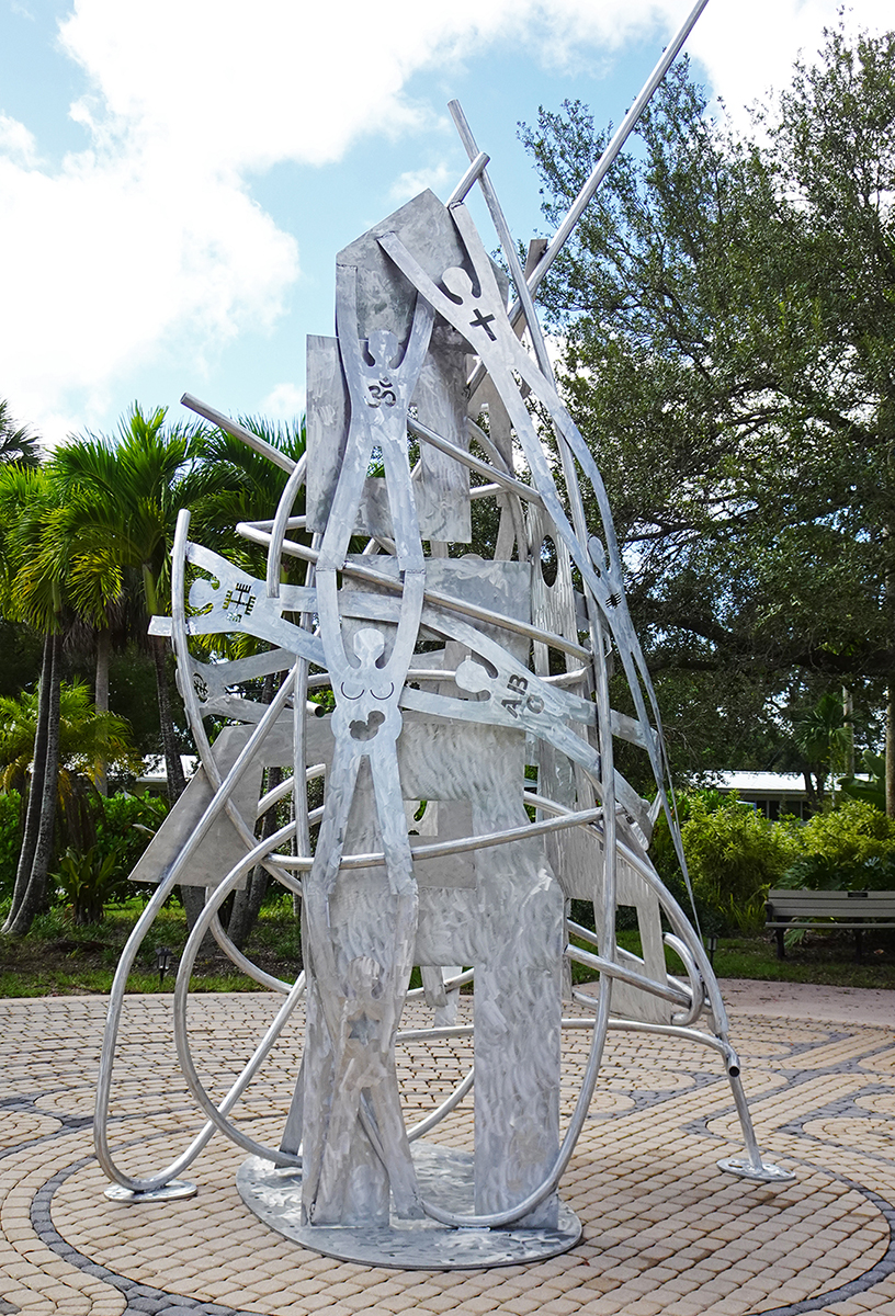 Building Peace (Peace on Earth) 23 . 2025. Fabricated Aluminum. 20 FT High by 10 FT Long by 5 FT Wide