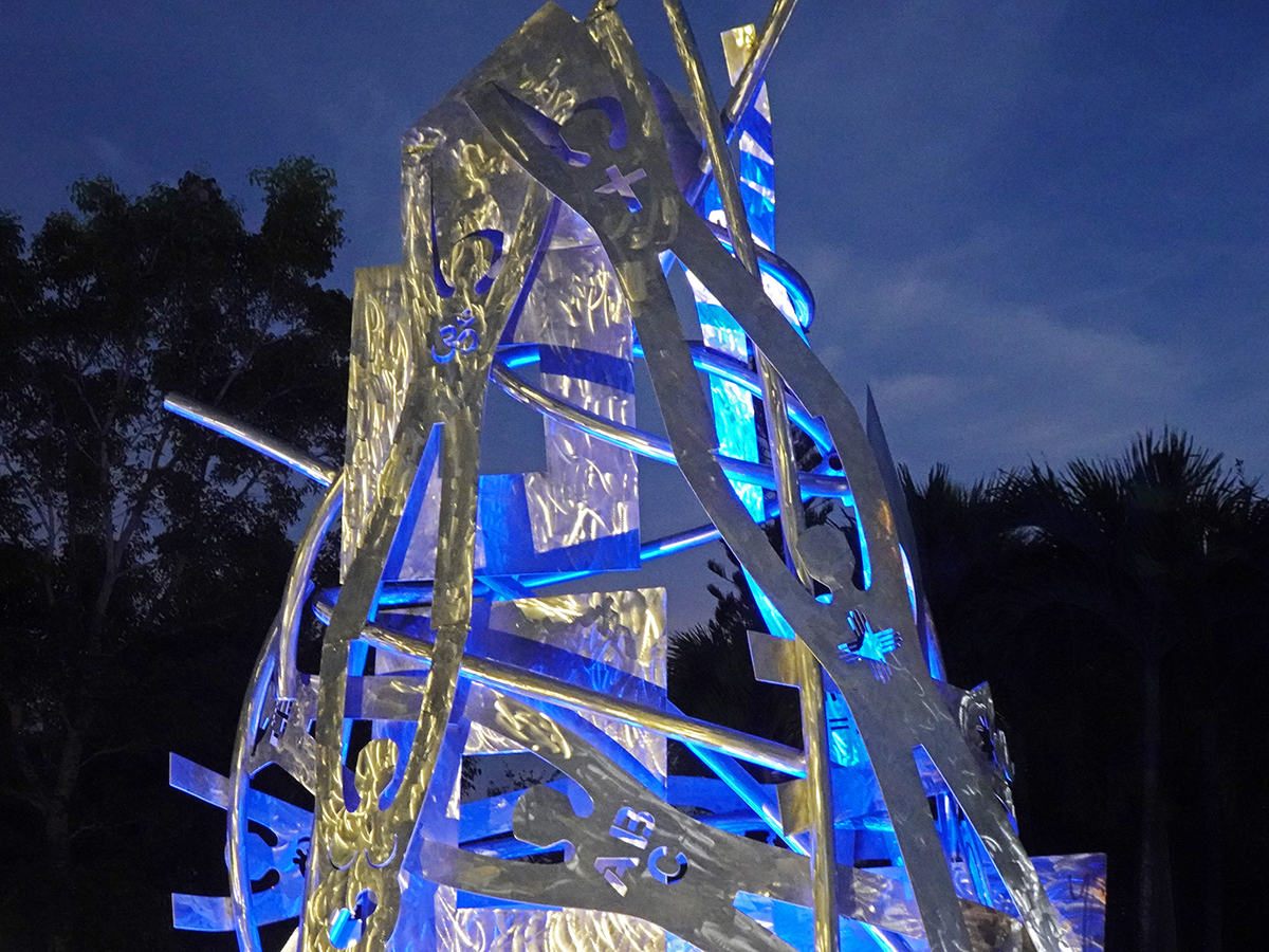 Building-Peace (Peace on Earth)1. 2025. Fabricated Aluminum. 20 FT High by 10 FT Long by 5 FT Wide