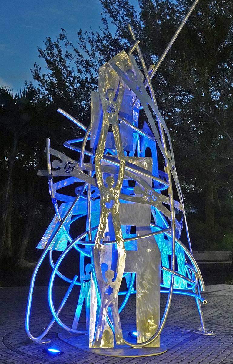 Building-Peace (Peace on Earth)9. 2025. Fabricated Aluminum. 20 FT High by 10 FT Long by 5 FT Wide
